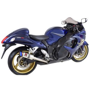 GSX1300R HAYABUSA 2008-2020 4-1 Performance Exhaust System 200mm Round Blue Tip Stainless Silencer