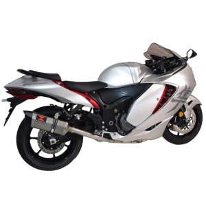 GSX 1300 R HAYABUSA 2021 - 2026-1 Race De - Cat Full System 300mm Hexagonal Carbon Tip Silencer