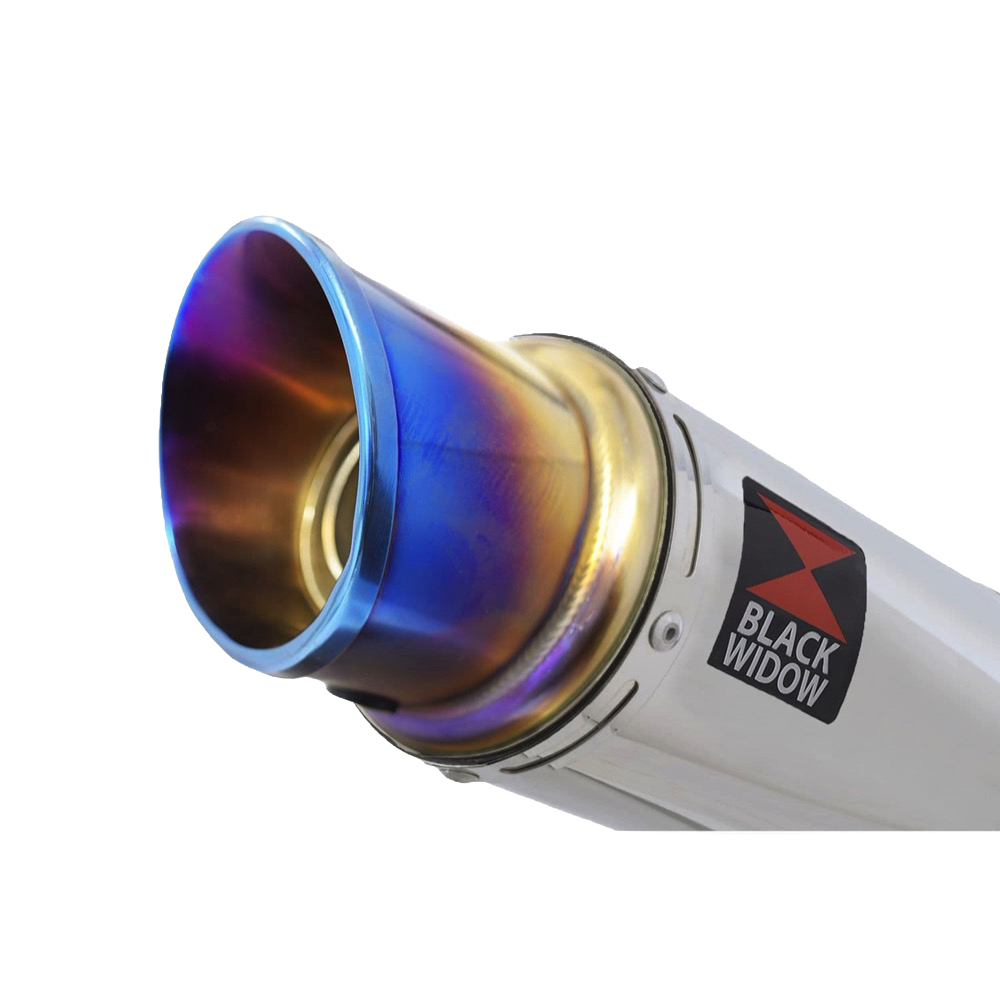 GSXR 1000 L7 - M4 2017 - 2024 De - Cat Full Exhaust System 200mm Round Blue Tip Stainless Silencer - Image 5