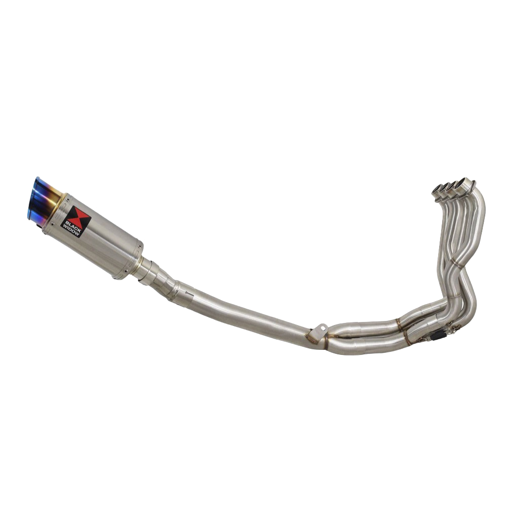 GSXR 1000 L7 - M4 2017 - 2024 De - Cat Full Exhaust System 200mm Round Blue Tip Stainless Silencer - Image 2