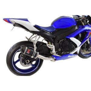 GSXR 750 K8 K9 L0 08 09 10 Race De Cat Exhaust System 200mm Oval Black Stainless Carbon Tip Silencer