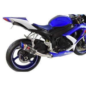 GSXR 750 K8 K9 L0 08 09 10 Race De Cat Exhaust System 200mm Round Blue Tip Carbon Silencer
