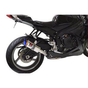 GSXR 750 L1 - M4 2011 - 2024 Race De - Cat Exhaust System 200mm Round Blue Tip Stainless Silencer