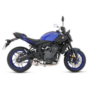 MT - 07 2025 - 2026 De - Cat Exhaust System 200mm Oval Stainless Steel Carbon Tip Silencer