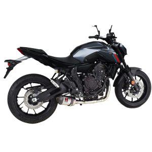MT07 2014-2020 MT-07 De-cat Exhaust System with 200mm Oval Stainless Carbon Tip Silencer