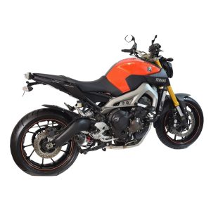 MT09 2013 - 2020 De-cat Exhaust System 300mm Oval Stainless Carbon Tip Silencer