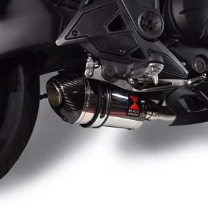 Ninja 650 2025 De Cat Exhaust System 200mm Oval Stainless Steel Carbon Tip Silencer