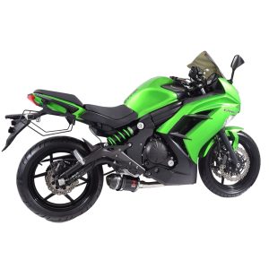 NINJA ER-6N ER-6F ER650E 12-17 De Cat Exhaust System 200mm Black Stainless Carbon Tip Silencer