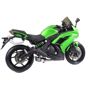 NINJA ER-6N ER-6F ER650E 12-17 De Cat Exhaust System 200mm Round Blue Tip Stainless Silencer