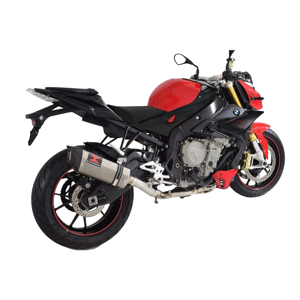 S1000R 2017 - 2020 Performance De Cat Exhaust System 300mm Hexagonal Stainless Carbon Tip Silencer