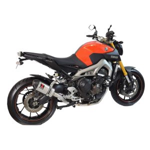 MT09 MT-09 2013 - 2020 High Level De-cat Exhaust System 200mm Oval Stainless Carbon Tip Silencer