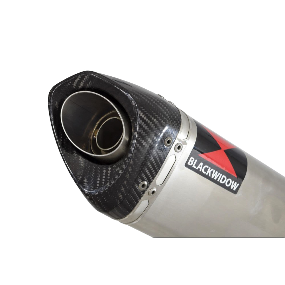 XTZ XT 700 Tenere 2021 - 2024 De - Cat Exhaust System 300mm Tri Oval Stainless Carbon Tip Silencer - Image 3