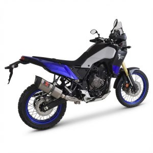 XTZ XT 700 Tenere 2021 - 2024 De - Cat Exhaust System 300mm Hexagonal Stainless Carbon Tip Silencer
