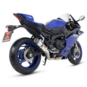 YZF - R9 2024 - 2026 De - Cat Exhaust System 200 mm Round GP Stainless Steel Blue Tip Silencer